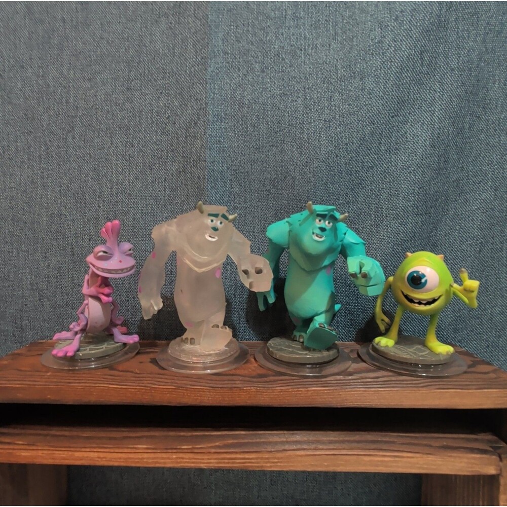 Disney Infinity Monsters Inc 4 Figure Lot Crystal Sulley Mike PVC Loose